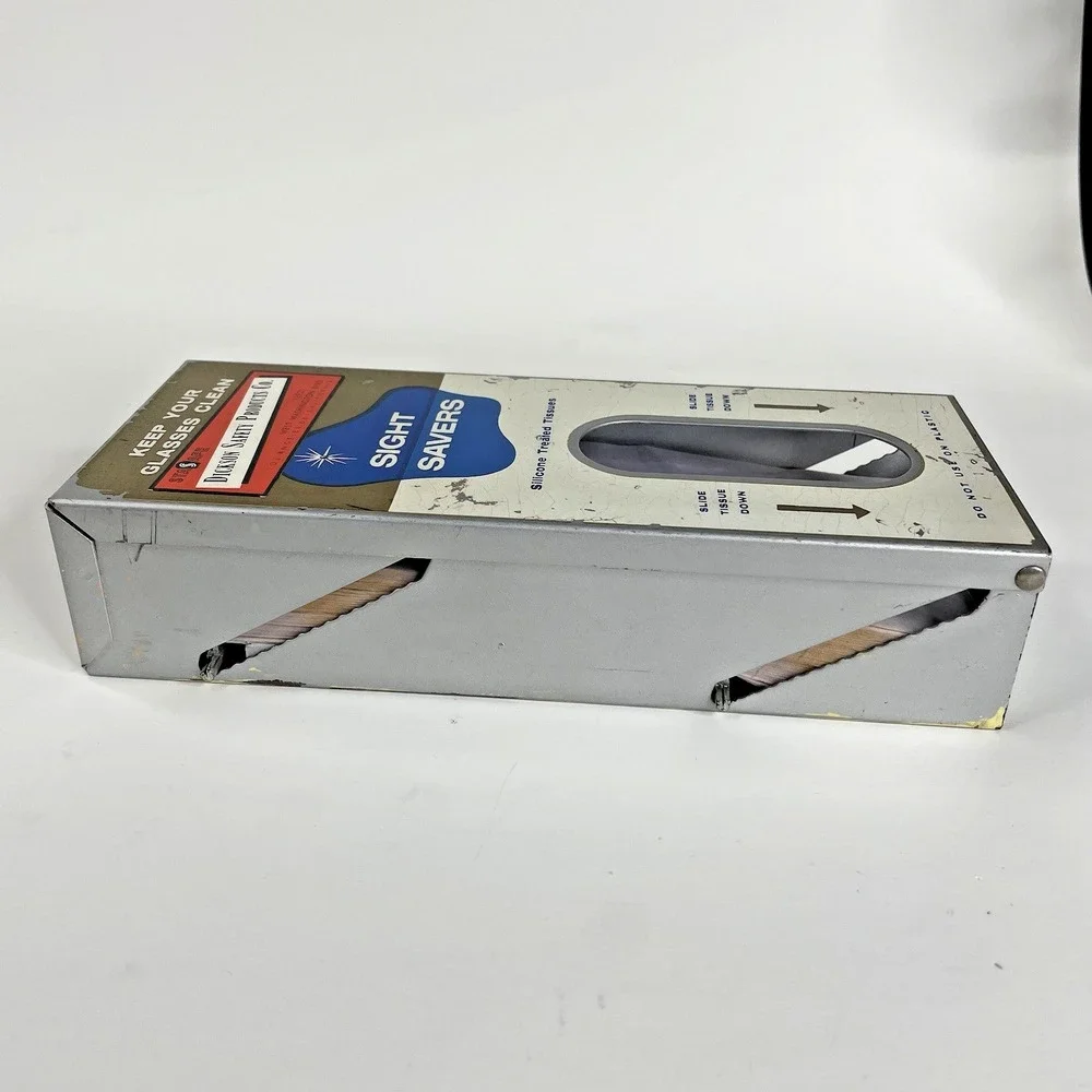 Vtg Dickson Safety Products Eyeglass Tissues Wall Dispenser Display Sight Savers